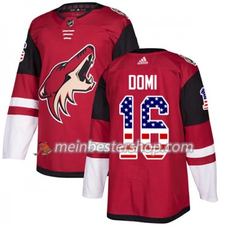 Arizona Coyotes Max Domi 16 Adidas 2017-2018 Rot USA Flag Fashion Trikot Authentic - Herren